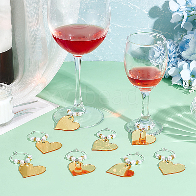 24Pcs Mirror Surface Acrylic Wine Glass Charms AJEW-BC00008-1