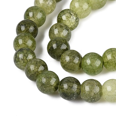 Baking Paint Crackle Glass Beads Strands GLAA-Q106-03A-03-1