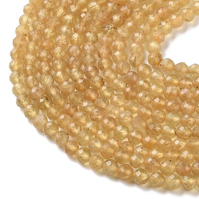 Natural Yellow Apatite Beads Strands GG-CBAE031-A02-4mm-1