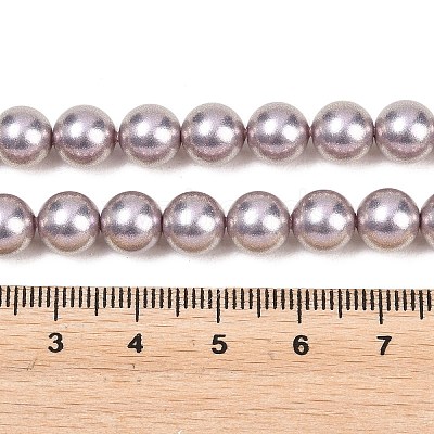 Frosted Glass Pearl Beads Strands GLAA-A044-08A-11-1