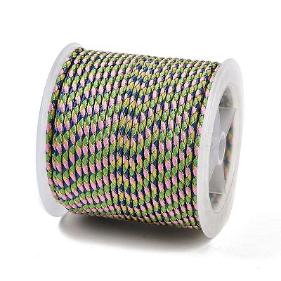 11M Polyester Braided Cord with Cotton Core & Metallic Thread OCOR-Z006-01-22-1