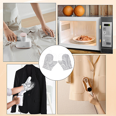 2 Pairs Polyester Microwave Oven Protective Gloves AJEW-CY0002-88-1