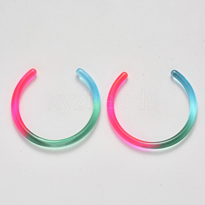 Transparent Resin Cuff Bangles RESI-N020-04B-1
