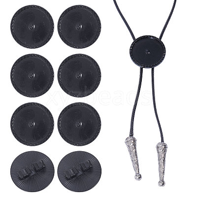 8Pcs Alloy Blank Bolo Tie Round Slider Pack FIND-CA0009-18EB-1