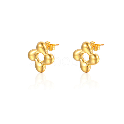 304 Stainless Steel Stud Earrings for Women FU8032-1-1
