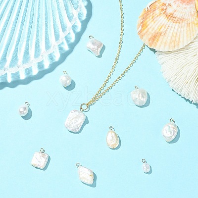 10Pcs 10 Styles Natural Baroque Keshi Pearl Pendants KK-CJ0003-62-1
