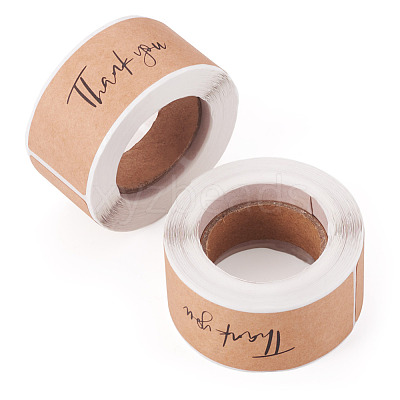2 Rolls Rectangle Thank You Theme Paper Stickers DIY-TA0013-47B-1