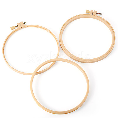 Plastic Imitation Bamboo Cross Stitch Embroidery Hoops TOOL-TADJ0001-03D-1