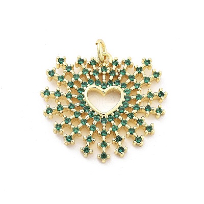 Brass Micro Pave Cubic Zirconia Pendants KK-Q006-35G-02-1