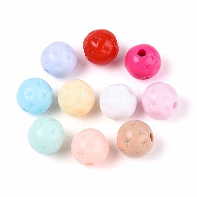 Opaque Acrylic Beads X-OACR-N150-07-1