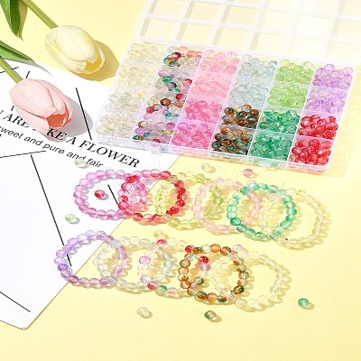 552Pcs 11 Colors Frosted Baking Paint Glass Beads DGLA-FS0001-14-1