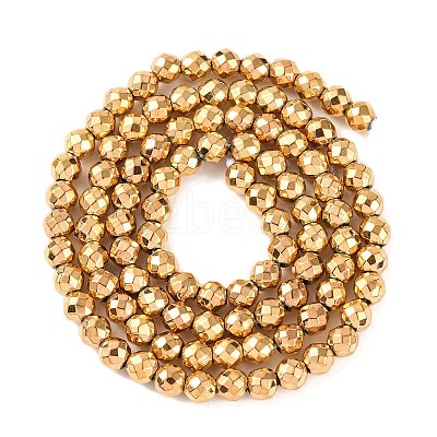 Electroplated Synthetic Non-magnetic Hematite Beads Strands G-H027-B01-03-1
