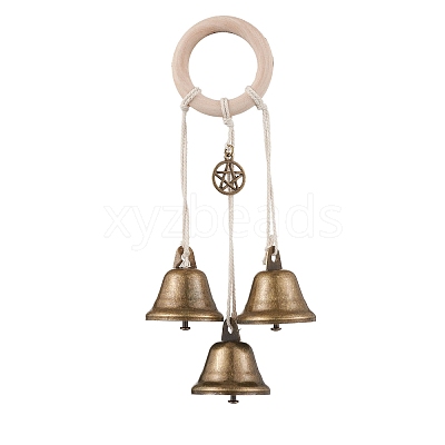 Iron Witch Bells for Door Knob Protection HJEW-JM02252-1