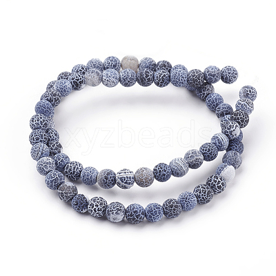 Natural Crackle Agate Beads Strands G-G055-6mm-10-1