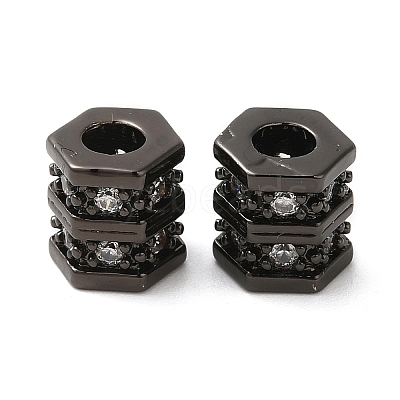 Rack Plating Brass Cubic Zirconia Beads KK-Z033-27-1