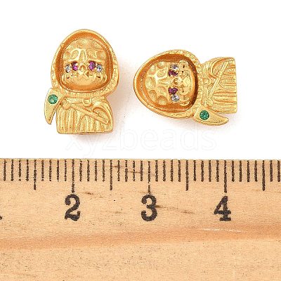 Brass Micro Pave Cubic Zirconia Beads KK-K364-48G-1
