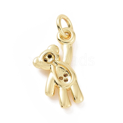 Brass Micro Pave Cubic Zirconia Charms KK-C012-15G-1