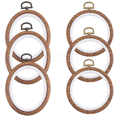 6Pcs 2 Styles Plastic Cross Stitch Embroidery Hoops DIY-CP0012-39-1