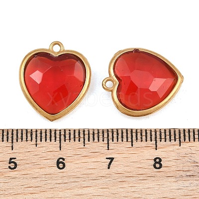 Valentine's Day 304 Stainless Steel with Glass Charms STAS-Q119-01G-A01-1
