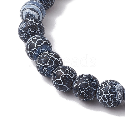 Dyed Natural Weathered Agate Round Beads Stretch Bracelets BJEW-JB11078-03-1