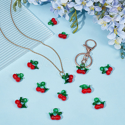 40Pcs Handmade Lampwork Pendants LAMP-ME0001-22-1