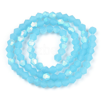 Imitation Jade Bicone Frosted Glass Bead Strands EGLA-A039-J4mm-MB03-1