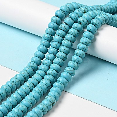 1 Strand Synthetic Turquoise Rondelle Beads Strand X-TURQ-G109-10x6mm-06-1