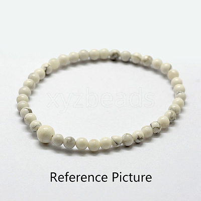 Natural Lava Rock Round Beads Stretch Bracelets BJEW-G550-07-4mm-1