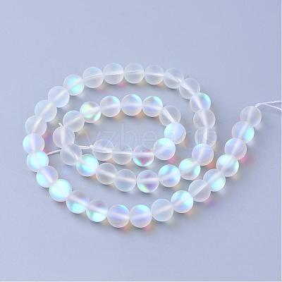 Synthetic Moonstone Beads Strands G-R375-6mm-A13-1