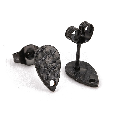 304 Stainless Steel Stud Earring Findings Ion Plating(IP) STAS-O119-28EB-1