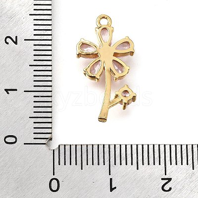 Brass Micro Pave Clear Cubic Zirconia Pendants KK-U065-01C-G-1