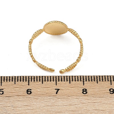 Oval 304 Stainless Steel Enamel Cuff Rings for Women RJEW-G355-01G-02-1
