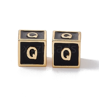 Rack Plating Brass Enamel Beads KK-B060-04G-01Q-1