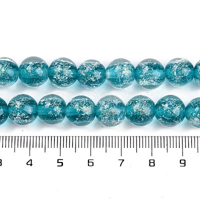 Handmade Gold Foil Lampwork Beads Strands LAMP-Q002-01A-1