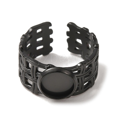 Woven Bezel 304 Stainless Steel Cuff Ring Components SA-CBAD8FA-01EB-01-1