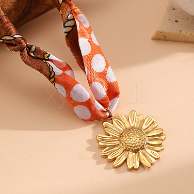 304 Stainless Steel Pendant Scarf Necklaces for Women WGD26AB-05-1