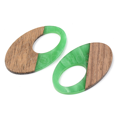 Opaque Resin & Walnut Wood Pendants LS-RESI-S389-005A-C03-1
