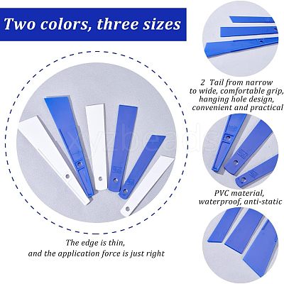 12Pcs 6 Style Plastic Scraper Tools AJEW-OC0003-72-1