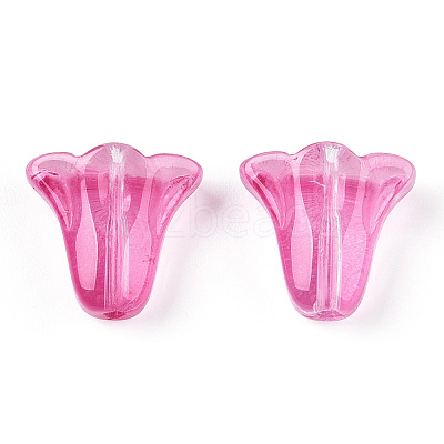 Spray Painted Transparent Glass Beads GLAA-D006-20F-1