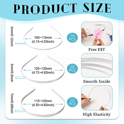 30Pcs 3 Styles Hair Accessories Iron Hair Band Findings OHAR-TA0001-08A-1