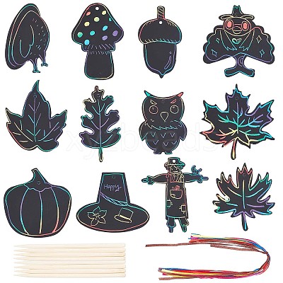 DIY Thanksgiving Day Scratch Art Paper Bookmark Making Kit DIY-WH0401-65-1