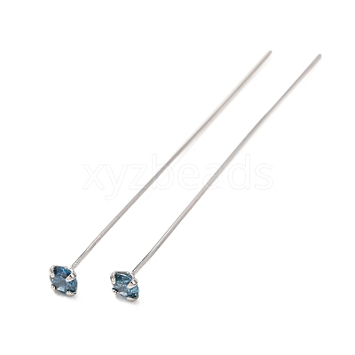 Brass Micro Pave Cubic Zirconia Stud Earring Findings CU-CBA4618-01P-06-1