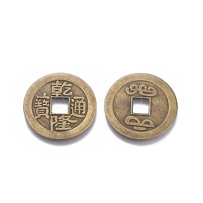 Tibetan Style Alloy Chinese Coin Pendants PALLOY-WH0060-01C-NF-1