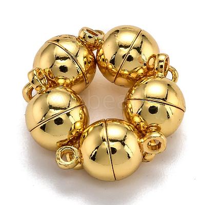 Rack Plating Brass Magnetic Clasps with Loops KK-F801-02C-G-1