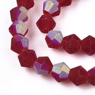 Imitate Austrian Crystal Bicone Frosted Glass Beads Strands EGLA-A039-T2mm-MB27-1