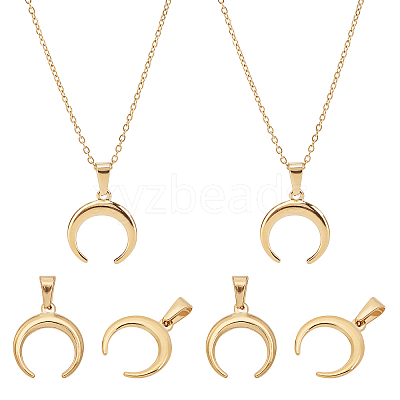 DIY 304 Stainless Steel Pendant Necklace Making Kits DIY-UN0002-14G-1