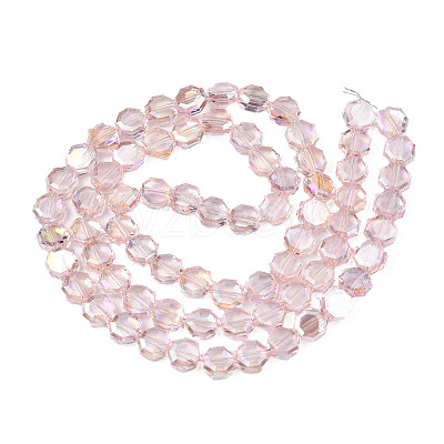 Electroplate Transparent Glass Beads Strands EGLA-N002-27-C01-1
