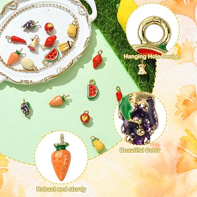 20Pcs 10 Styles Alloy Enamel Pendants FIND-CJ0003-68-1