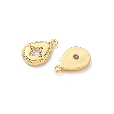 Brass Micro Pave Cubic Zirconia Charms KK-D504-20A-G-1