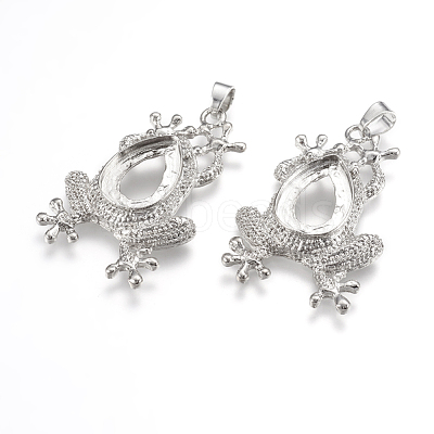 Alloy Pendant Cabochon Open Back Settings X-PALLOY-K099-09P-1